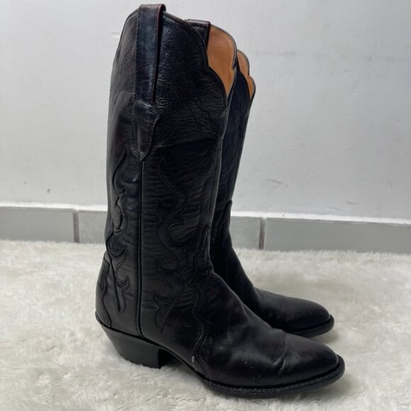 Black Jack Women's Brown Red Cowboy Leather Boots Size 7 - Picture 2 of 14